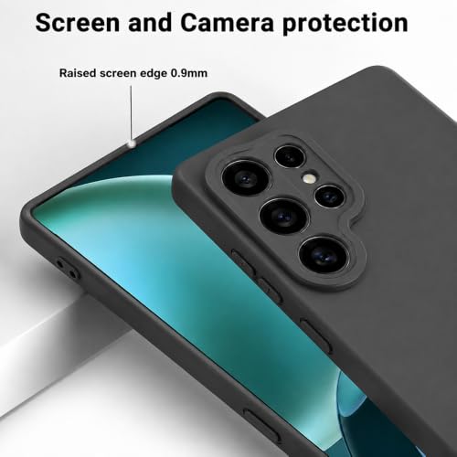 Image of Back Cover for Samsung Galaxy S25 Ultra 5G | Full Camera Protection | Premium Liquid Silicon Case | Flexible Bumper Case for Samsung Galaxy S25 Ultra 5G (Black)