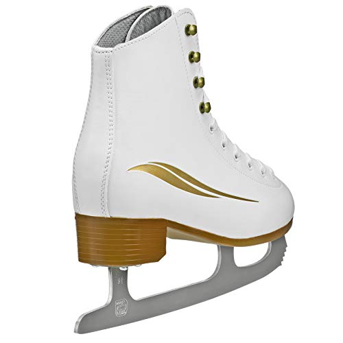 Lake Placid LP311W07 Cascade Women's Figure Ice Skate, White/Gold