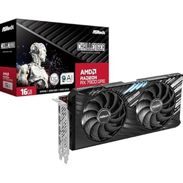 Placa de Vídeo ASRock Radeon RX 7900 GRE Challenger OC, 16GB, GDDR6, 256-Bit, Preto