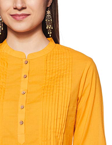 Image of Amazon Brand - Myx Women's Printed Border Regular Cotton Short Kurti (Available in Plus Sizes)