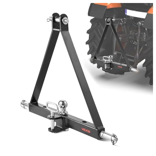 VEVOR 3-Punkt-Anhängerkupplung mit 1-7/8 Zoll Empfänger, 3-Punktaufnahme, 2721 kg, Traktor-Anhängerkupplungsadapter, kompatibel mit Kubota, Mahindra, John Deere, Massey Ferguson, 505x575x130mm