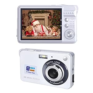 Digital-Camera-4K-Digital-Camera-Compact-Camera-48MP-YouTube-Camera-Rechargeable-27-Inch-8X-Digital-Zoom-Beginner-Pocket-CameraSilver