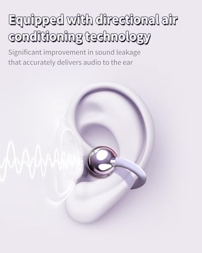 Open Ear Headphones Wireless Bluetooth OWS Hanging Earphones Ultra Open Clip on Earbuds with Mic, Noise Call, IPX5 Water-Resistant, Air Conduction Wireless Headset for Running, Cycling, Driving - Thumbnail 3