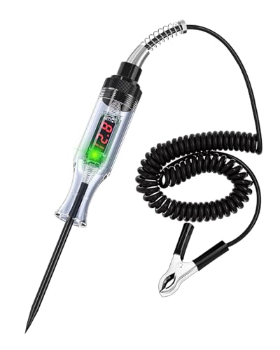 KALAHOL Digital LED Automotive Test Light, Heavy Duty Circuit Tester Pen with Voltmeter Voltage Circuit Tester Electric Test Pen with Extended Spring Wire 3V-48V