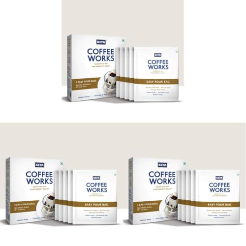 Image of Keya Coffee Works Easy Pour Over Coffee (Pack of 15) | Specialty AA Grade Arabica | Medium Roast | Baarbara Estate | Freshly Roasted | 2-Step Easy Brew Filter Coffee | Chocolate & Hazelnut.