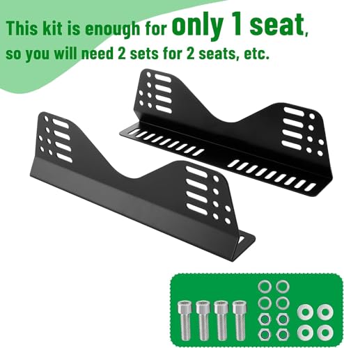 Racewill Universal Racing Seat Bracket with Seat Slider, Side Mounting Bracket Track Assembly Sets Compatible with NRG Sparco and More Aftermarket Seats by Racewill - Image 8