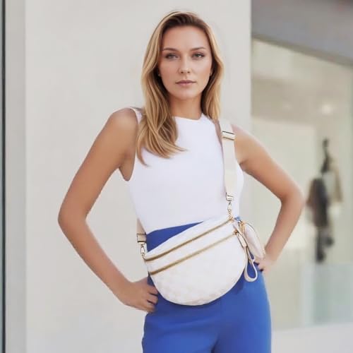 Zengmei Checkered Crossbody Bag for Women, Nylon Bag with Large Capacity, Adjustable Strap, Pack Bag Purse3