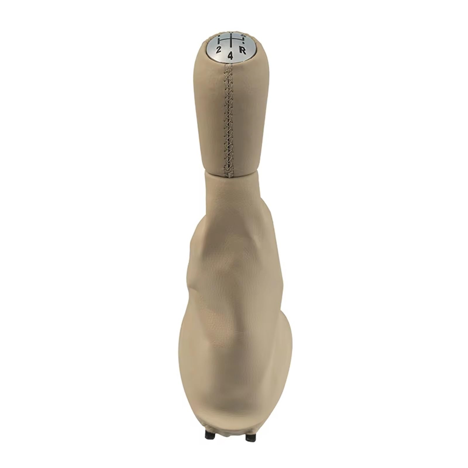 GHQFROP Transmission Gear Shift Knob for Clio 2 II for Megane for Kangoo Leather Gear Shift Knob Lever Shifter Gaiter Boot Cover Car Gear Stick Knob(Matte Beige)