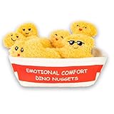 Positive Emotional Support Dino Nuggets Plush Toy, 6 Cute Stuffed Chicken Nuggets in 1 Soft To-Go Box, Inspirational Stuffed Animal Gift for Teens, Boys, Friends & Coworkers, Stress Relief Plushies