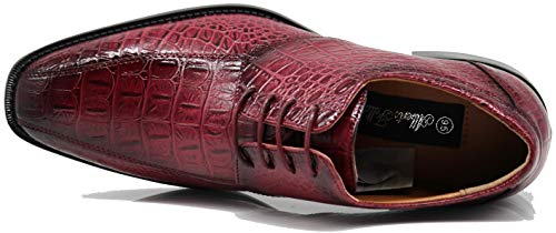 Image of Gator3N Men's Alligator Crocodile Print Oxfords Fashion Lace Up Dress Shoes