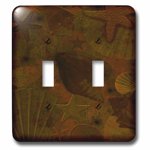 Interruptor doble de conchas de mar 3dRose lsp_29202_2 ideal para baños de estilo costero 2