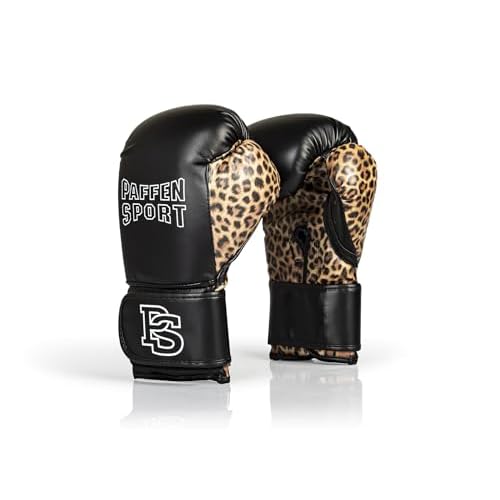 Paffen Sport Lady Leo Frauenboxhandschuhe – Boxhandschuhe für Damen – schwarz/Leo – 10UZ