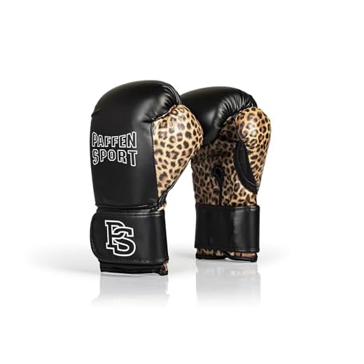Paffen Sport Lady Leo Frauenboxhandschuhe – Boxhandschuhe für Damen – schwarz/Leo – 10UZ