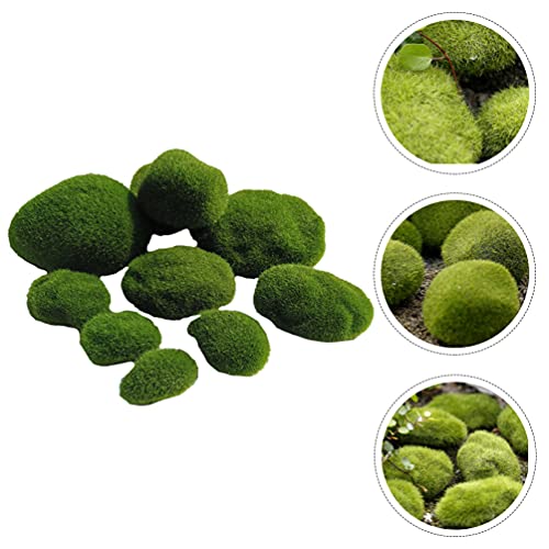 VALICLUD 10Pcs Verde Musgo Artificial Bolas Decorativas Musgo Pedras para Aquários Terrário Plantado