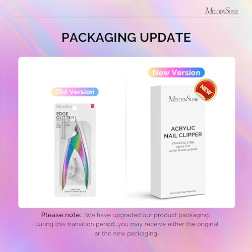 Image of MelodySusie Acrylic Nail Clippers with 15pcs Magnet Sizers, Professional Nail Clippers Cutters for Long Acrylic Gel Nails Tips, Adjustable Stainless Nail Trimmer, Manicure Tool for Salon Home, Rainbow