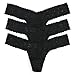 Hanky Panky Women's 3 Pack Signature Lace Low Rise Thong, Black, One Size