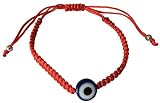 LUCKBOOSTIUM Weaved Contemporary Protection Bracelet W/Blue Beaded Evil Eye Bracelet & Adjustable St