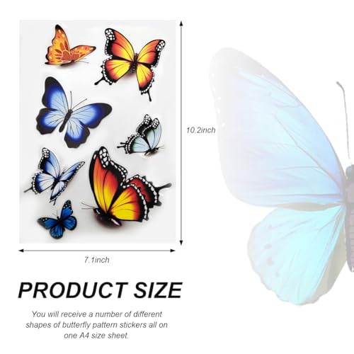 Image of Butterfly Vinyl Car Stickers, Cute 3D Creative Butterfly Cars Decals Scratch Covers, Removable Butterflies Bumper Stickers for Women Girls (Style 1)
