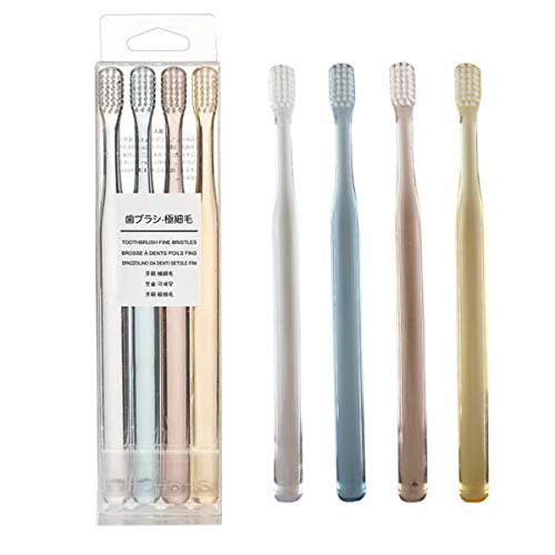 Tinkeep Ultra Soft Toothbrush Slim Teeth Small Head Whitening Brush Exta Clean Bristles(Pack of 4)