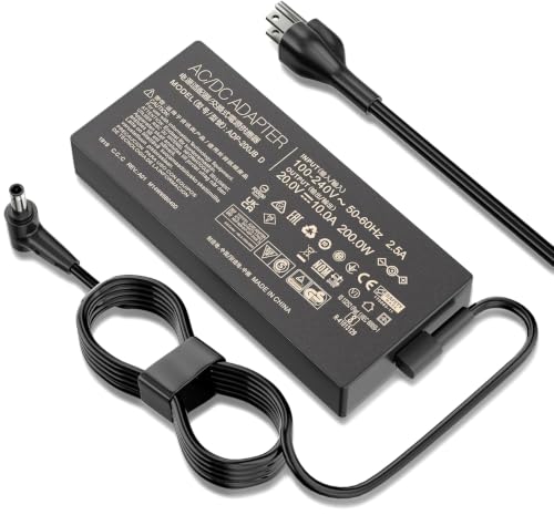 200W Laptop Charger Compatible with ASUS ROG Strix G15 G17 G513 G713 G733 Dash F15 FX516 ROG Zephyrus G14 G15 GA503 TUF Gaming A15 F15 F17 A17 Zenbook Pro 16X 14 ADP-200JB D Power Adapter (Black 01)