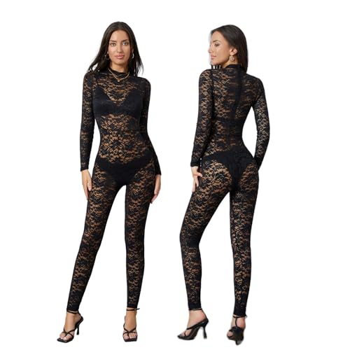 MAHUAOYIXI Tuta Donna Elegante Jumpsuit Manica...