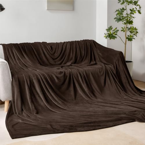 Image of BEDELITE Big Fleece Blanket 120 inch x 120 inch (10' x 10'), Super Soft Fluffy Fuzzy Oversized King Blanket for Bed, Couch, Sofa, Camping, Extra Large Fits Whole Family, Brown