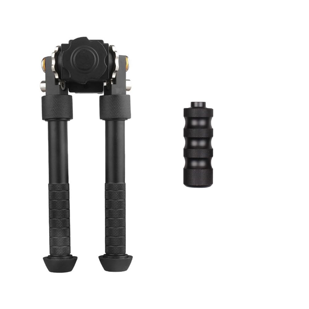 360 Degree Rotation Aluminum Alloy Bipod Adjustable Extension Quick Detach Picatinny 21mm Rail Mount with Spikes with Metal Foregrip