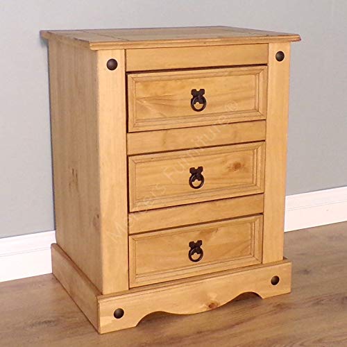 Mercers Furniture Corona 3 Drawer Bedside - Brown