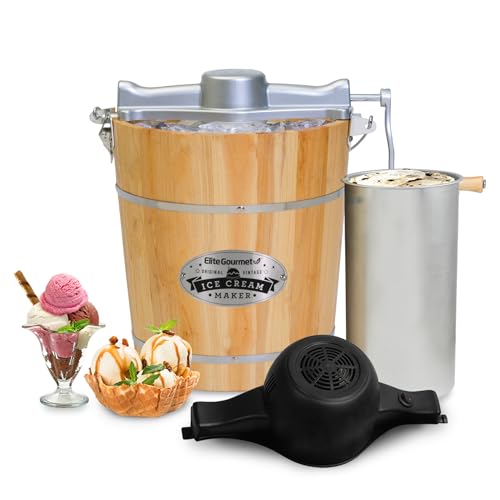 Wooden ice cream maker with accessories