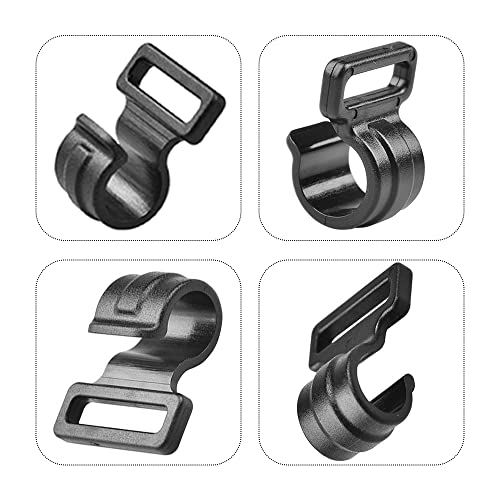 Swsdee 10Stk Camping Markisen Haken,C-Klemmen für bis Ø 22 mm Stangen und 24 mm breites Gurtband,Haken Clip für Outdoor Zelt, Vorzelt, Markise, Plane, Stangenclip, Befestigungshaken