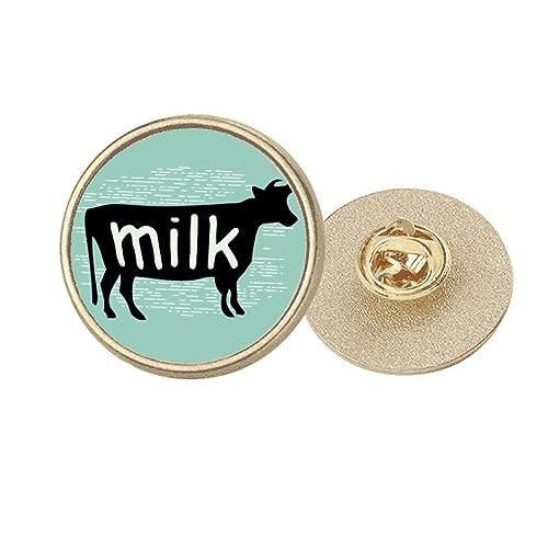 Broche ronde en métal doré contour vache noire M pour personnaliser un vêtement trop simple
