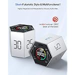 Ticktime Pomodoro Timer, Productivity Timer Cube, 3/5/10/15/25/30 Min Presets, Custom Countdown & Stopwatch 1s–99m59s, Sound/Vibration/Silent, Magnetic, Rechargeable, for ADHD Study Work, Gray - Image 3