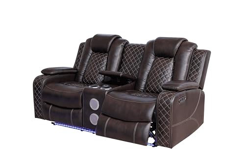 Image of Ball & Cast Power Recliner Sofa Set, Reclining Home Theater Seating 3PCS