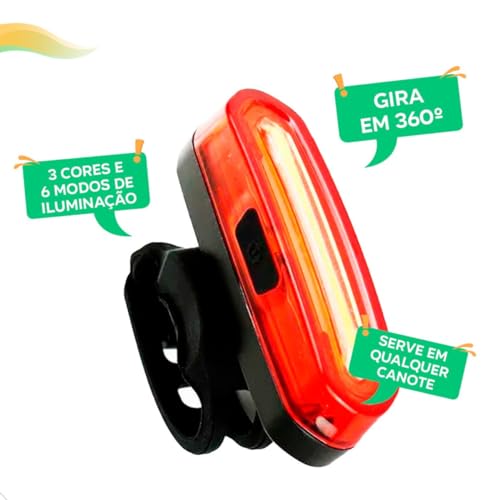 Lanterna Traseira Para Bike Sinalizador Bicicleta 3 Cores 6 Modos Recarregável Usb Prova D'água Mun