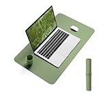 YSAGi デスクマット マウス対応 レザー デスクマット 大型マウスパッド 裏面はスエード 滑り止め 厚さ1.5mm 防水 防油 断熱 お手入れ簡単 オフィス 自宅用 装飾用 デスクパッド（竹色，60*35cm）