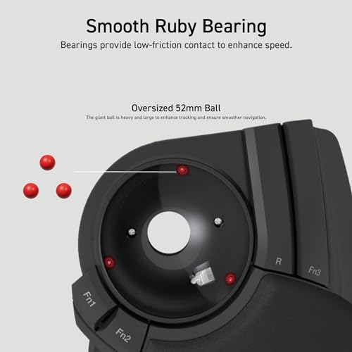 ELECOM M-HT1DRBK Wireless Trackball Mouse - Extra Large Ergonomic Design, 8-Button Function with Smooth Tracking, Black