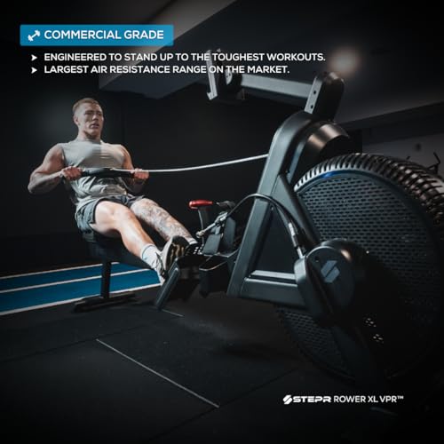 Image of STEPR Rower XL VPR - Rowing Machine with Boat-Inspired Ergonomics | Row Machine with Backlit Console, VPR Technology and Commercial Build