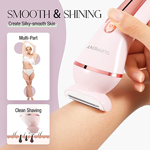 Suprent Electric Razors For Women - Wet & Dry Lady Shaver Hair Removal For Legs, Underarm, Bikini, Cordless Waterproof Electric Shaver Women Hair Trimmer, Painless Epilator Usb Rechargeable, Pink #TOP4