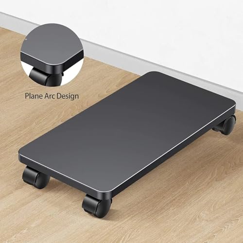 Soporte móvil para CPU, soporte de torre PC con ruedas bloqueables, soporte de acero para PC bajo escritorio miniatura 4