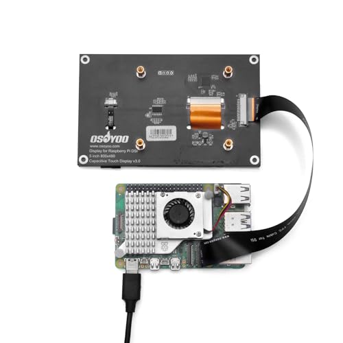 Image of OSOYOO 5 inch Touch Screen RPi5 Monitor DSI IPS LCD 800x480 Display for Raspberry Pi 5 4B 3B+ 3A+ 3B 2B - Wide Viewing Angle, Capacitive Touchscreen, No Need Driver