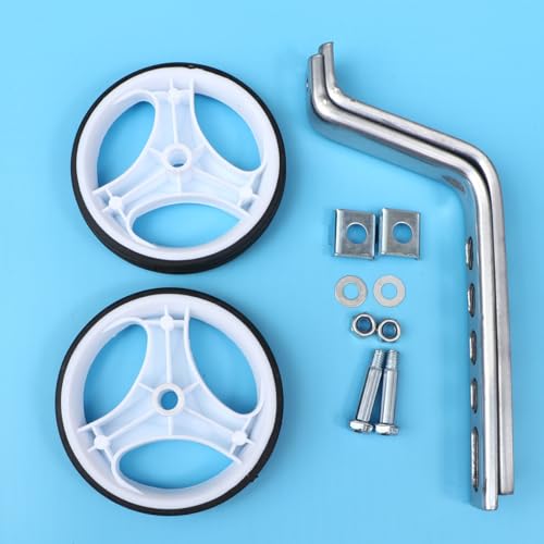 Ruedas de entrenamiento para bicicleta con soporte silencioso 12-20 pulgadas auxiliares de equilibrio blancas para niños y estabilidad de bicicleta miniatura 6