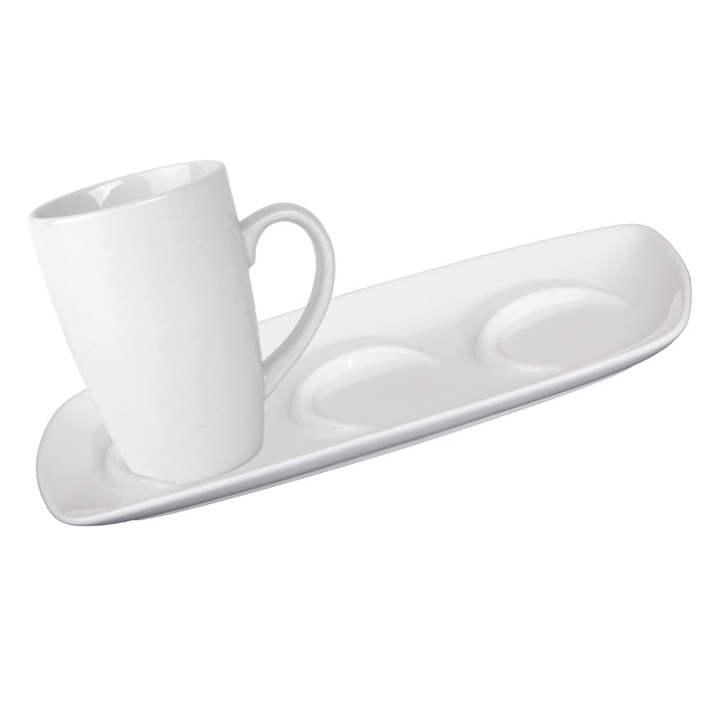 Assiettes en porcelaine Holst Porzellan FD 131 Conform, lot de 9 pièces blanches pour café