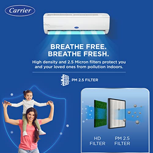 Image of Carrier 2 Ton 3 Star Fixed Speed Split AC (Copper,Auto Cleanser, Economic Sleep Mode, High Density Filter for Dust Filtration, ESTER Ex -CAS24ES3R32F0,White), Free 1 Year Extended warranty
