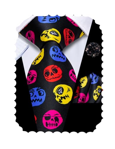 Image of Hi-Tie Men's Tie Lapel Pin Set Pocket Square Cufflinks Formal Woven Silk Tie Sets Wedding Party