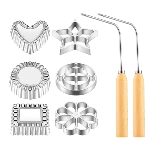 Janasiba Juego de Timbal de Rosetas de 8 Piezas, Juego de Hierro de Roseta con Manejar, Molde para Hacer Galletas de Bunuelos de Flor de, Kit para Hacer Pasteles con Embudo