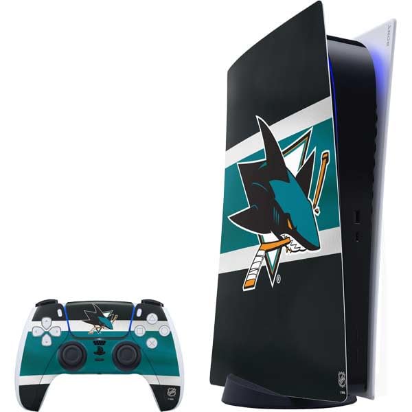Skinit Decal Gaming Skin Compatible with PS5 Bundle - Officially Licensed NHL San Jose Sharks Jersey Design