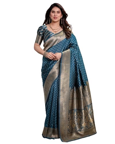 SGF11 Women's Kanjivaram Soft Silk Saree With Unstitched Blouse Piece product image 9
