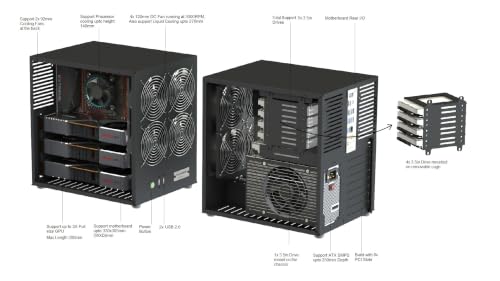 Image of XtremeMiner Industrial Desktop Workstation Case (EM5 - Mid Tower for E-ATX Motherboards)