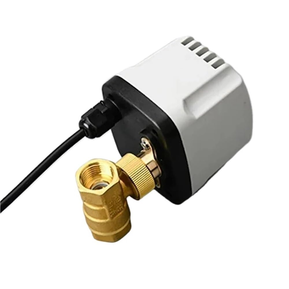 Pneumatikventil Absperrkugelhahn, 1/2 3/4 1 Zoll IP65 Motorventil, 3-adrig, 2-Steuerung, 220 V, 12, Messing, elektrischer Adapter(White,1/2inch)