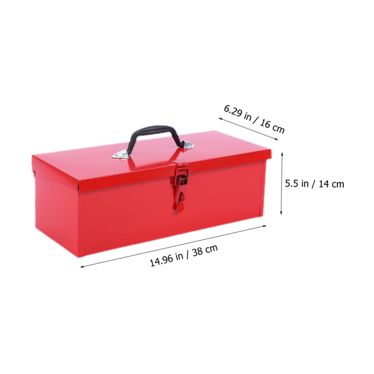 Cassetta Attrezzi in Lamiera, Monostrato, Portatile, Rosso | Acciaio Laminato a Freddo, Classificazione Ordinata, Facile da Trasportare, Spazio Singolo per Accessori e Utensili